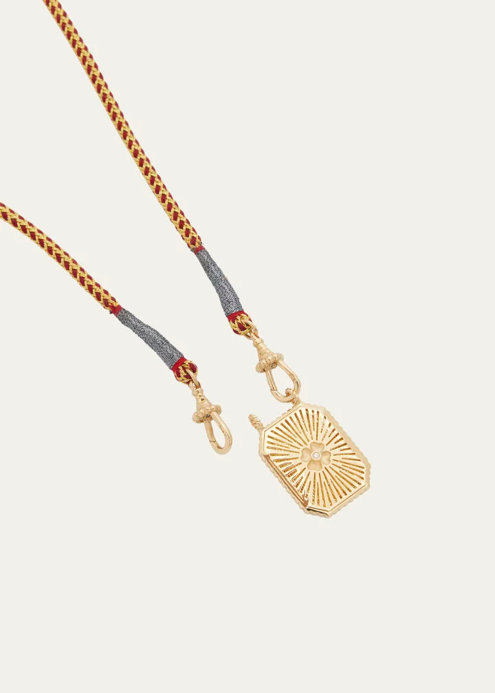 Yellow Gold Pendant Wrap Cord Necklace