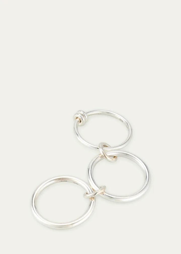 Three Link Ring with Connectors in Sterling Silver
