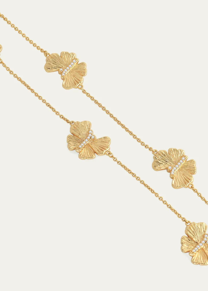 Cubic Zirconia Butterfly Station Necklace