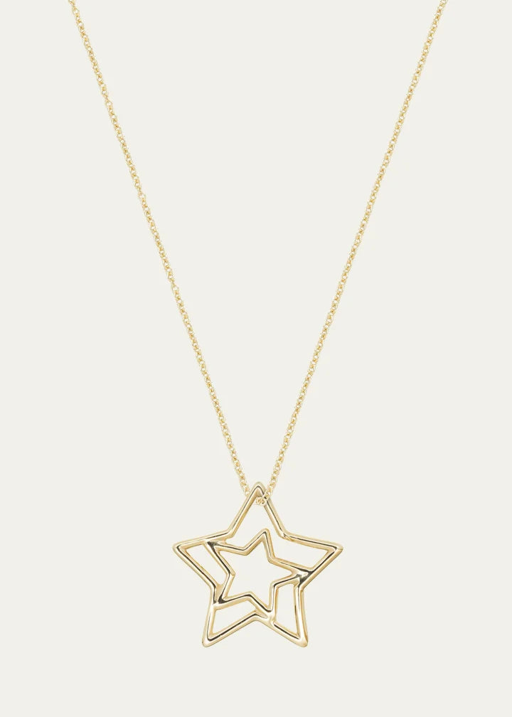 Yellow Gold Star Necklace