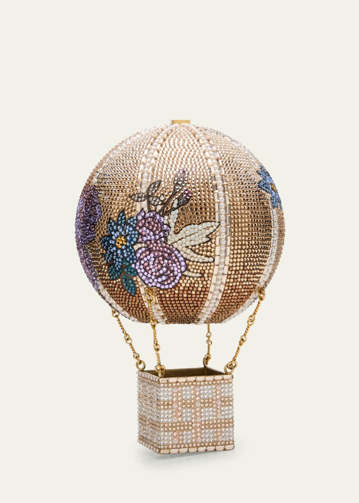 Floral Flight Hot Air Balloon Crystal Minaudiere