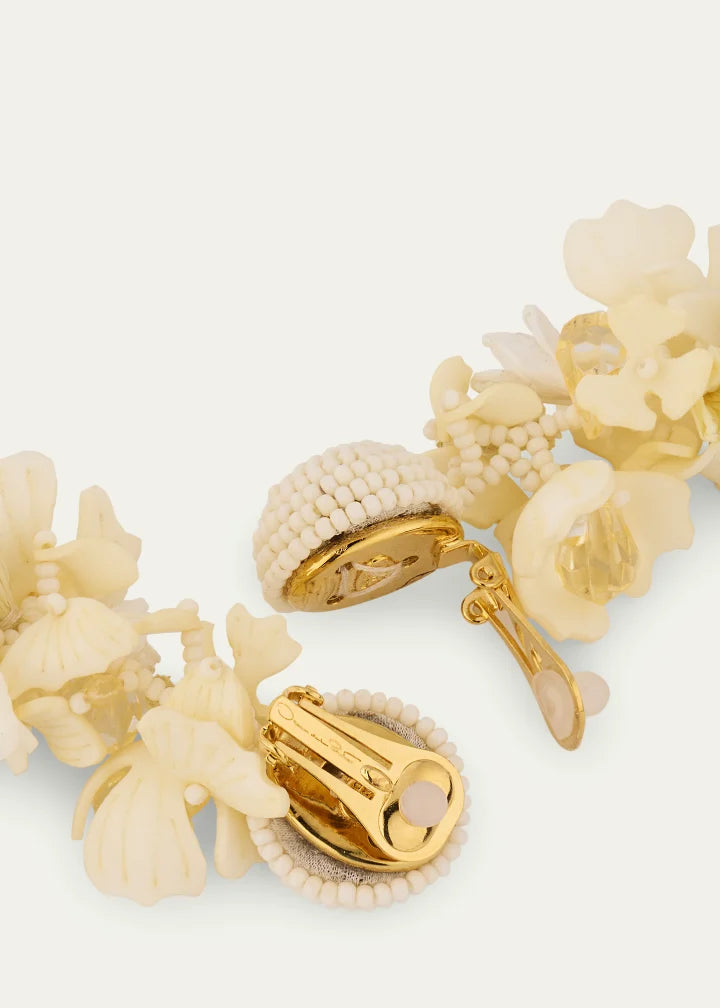 Plexy and Raffia Flowers Earrings