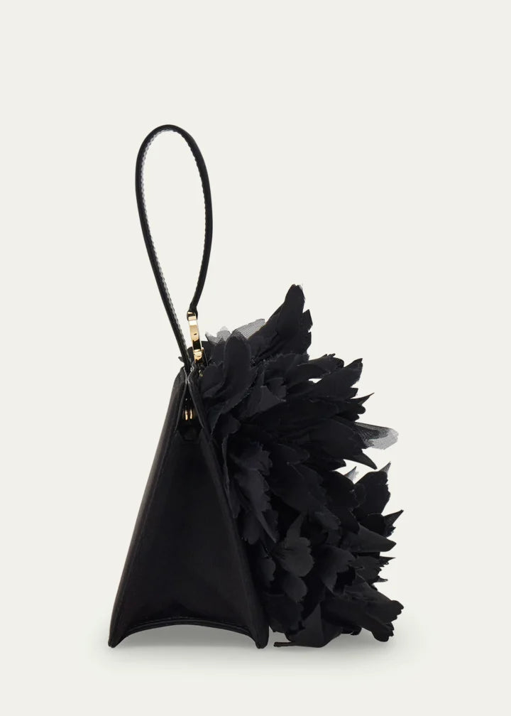 Floral Applique Leather Wristlet