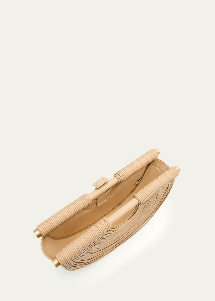 Lou Draped Leather Clutch Bag
