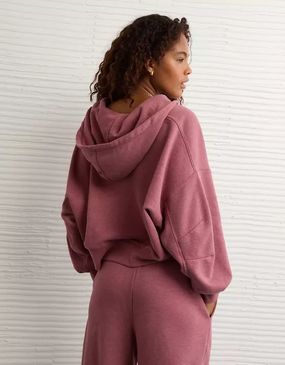 AE Everyday Luxe Barrel Sleeve Full Zip Hoodie