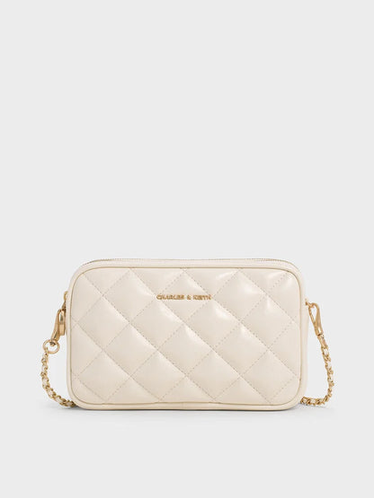 Mini Apfra Quilted Crossbody Bag - Cream
