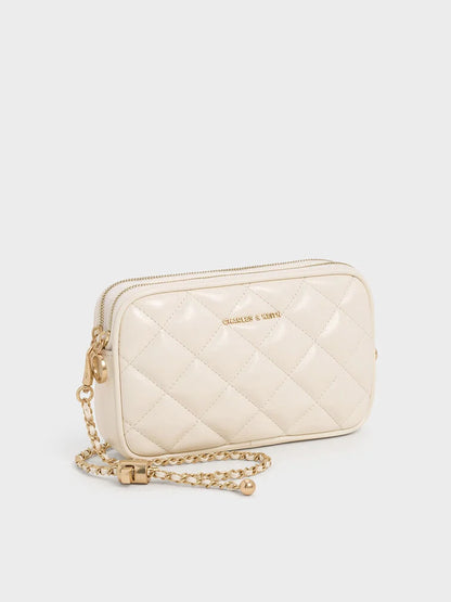 Mini Apfra Quilted Crossbody Bag - Cream