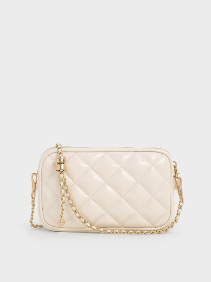 Mini Apfra Quilted Crossbody Bag - Cream