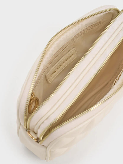 Mini Apfra Quilted Crossbody Bag - Cream