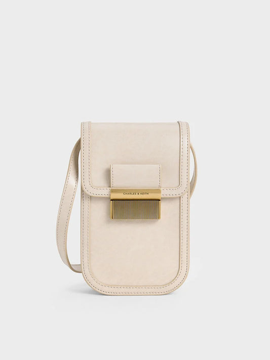 Mini Charlot Elongated Crossbody Bag - Oat