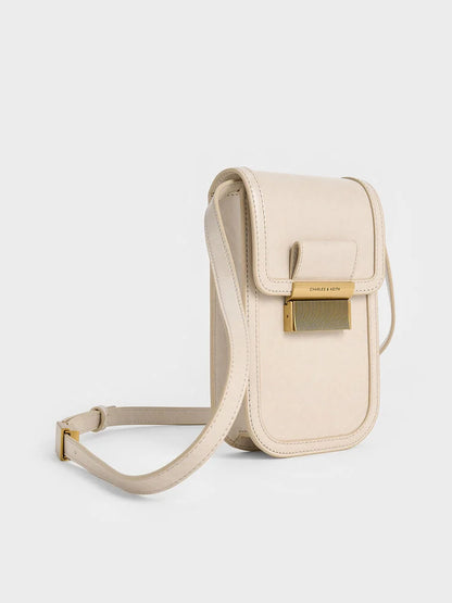 Mini Charlot Elongated Crossbody Bag - Oat