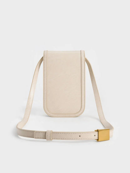 Mini Charlot Elongated Crossbody Bag - Oat