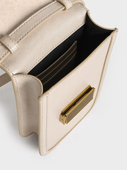 Mini Charlot Elongated Crossbody Bag - Oat