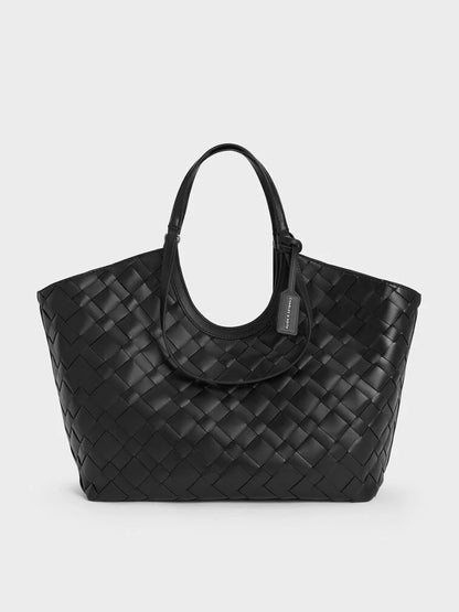 Ivette Woven Tote Bag - Noir