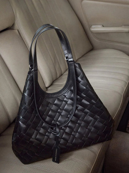 Ivette Woven Tote Bag - Noir