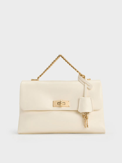 Kerry Chain-Handle Crossbody Bag - Cream