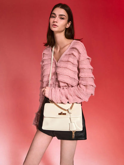 Kerry Chain-Handle Crossbody Bag - Cream