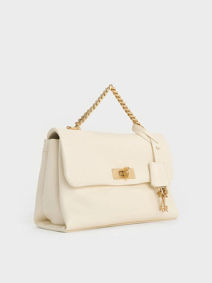 Kerry Chain-Handle Crossbody Bag - Cream