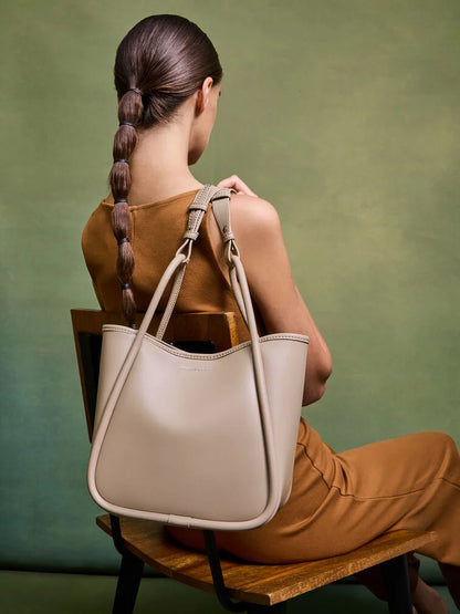 Mini Lyla Tubular Tote Bag - Taupe