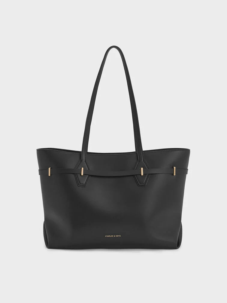 Arlet Double-Handle Belted Tote bag- Sahara Sand