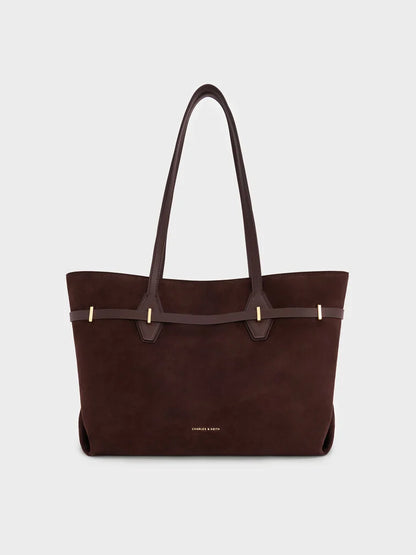Arlet Double-Handle Belted Tote bag- Sahara Sand