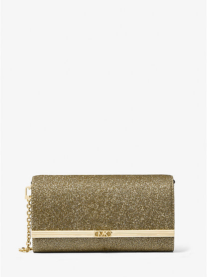 Mona Large Glitter Chain Mesh Clutch
