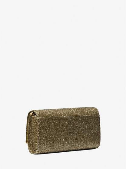 Mona Large Glitter Chain Mesh Clutch