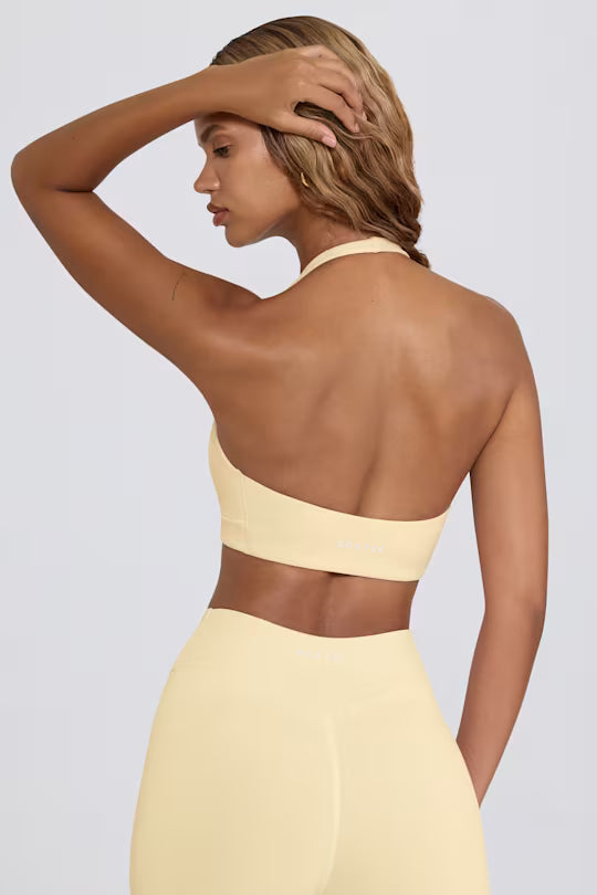 V-Neck Sports Bra in Lemon Marl