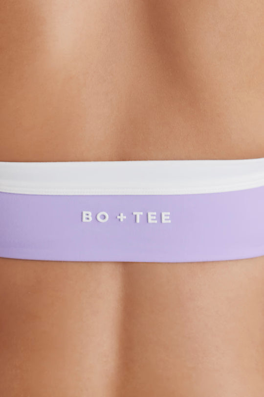 Soft Active Twist-Front Halterneck Sports Bra in Lilac