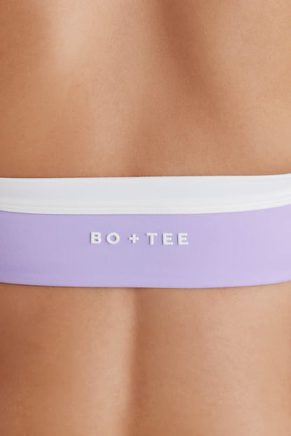 Soft Active Twist-Front Halterneck Sports Bra in Lilac