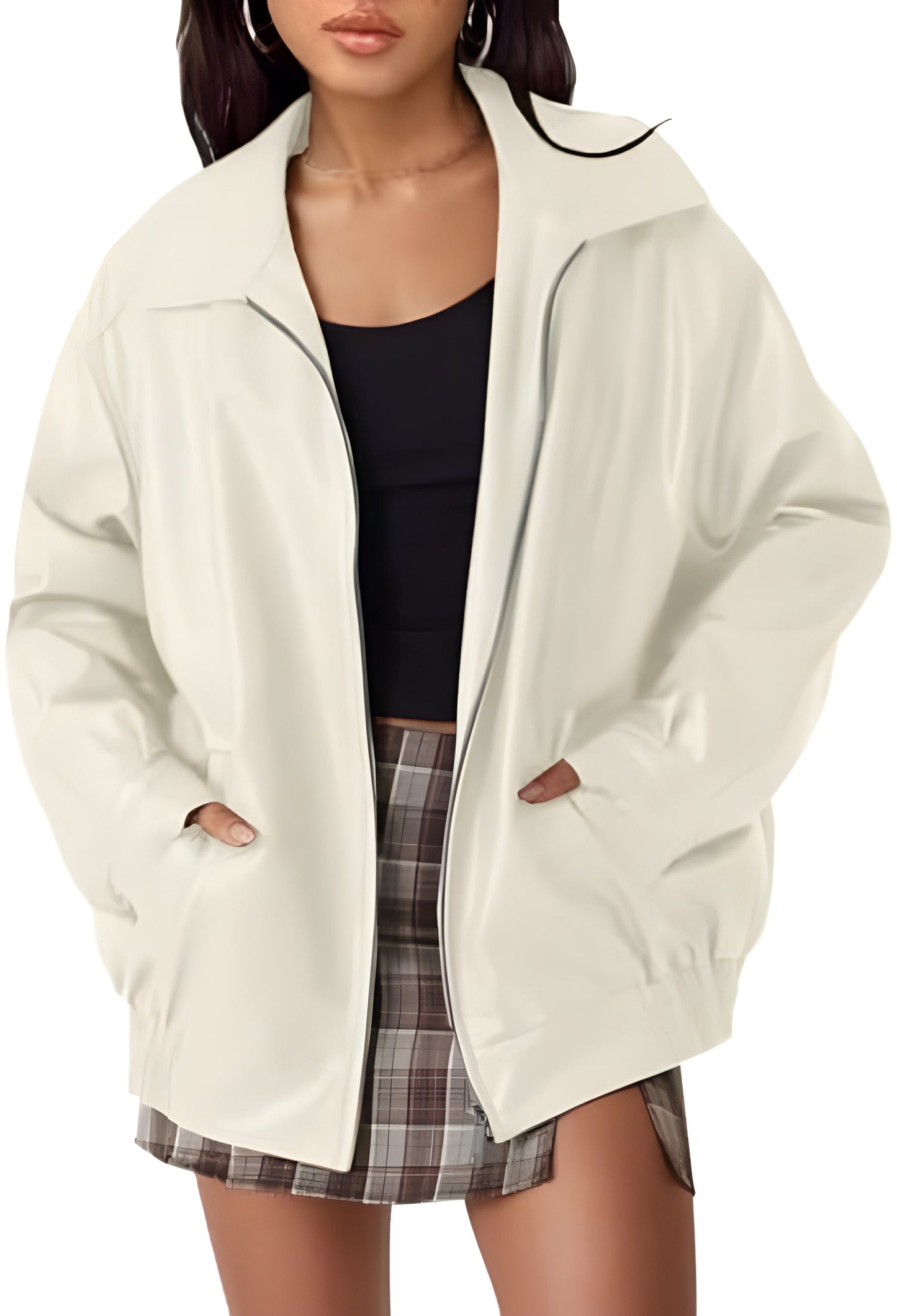 Womens Oversized Leather Jackets Faux Suede Fall Fashion Motorcycle Coats Winter Outfits Clothes Y2k Tops