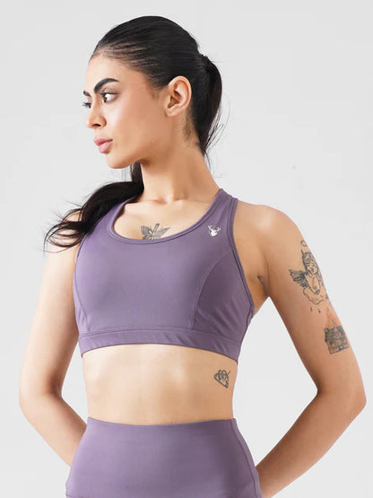 Athletic Non Padded Sports Bra in Brown
