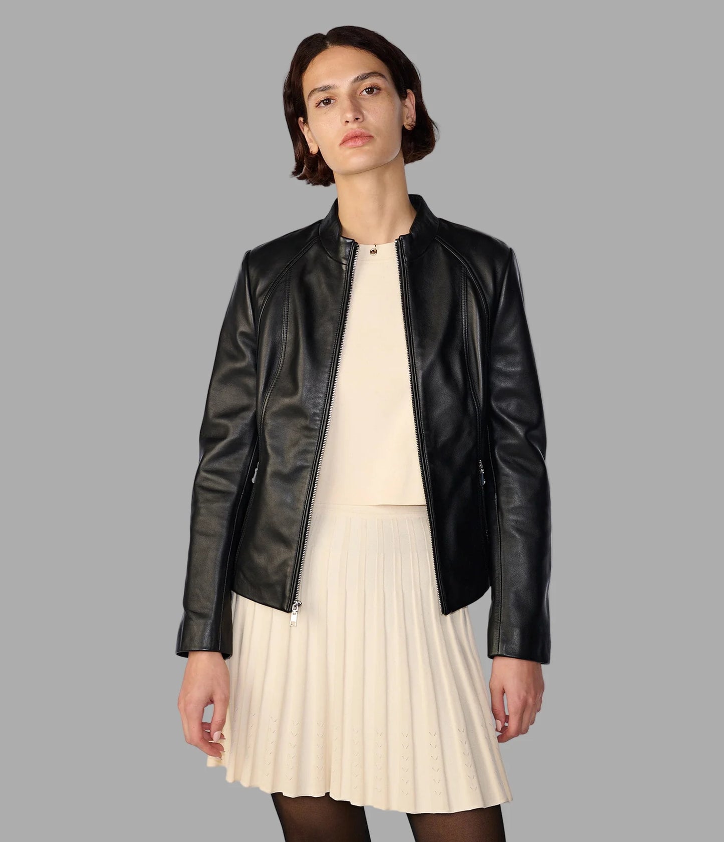 Meg Leather Scuba Jacket