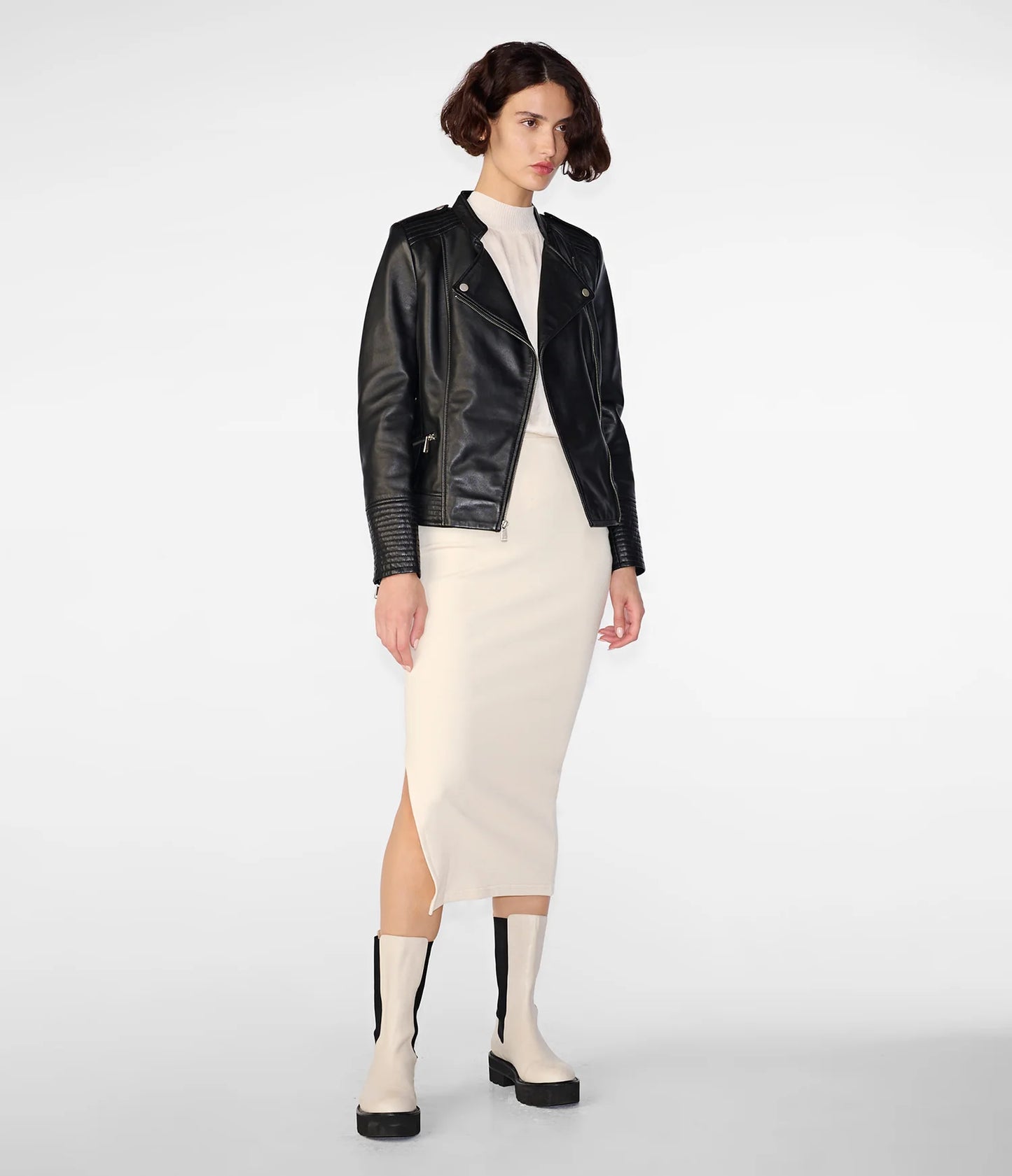 Monica Asymmetrical Leather Jacket