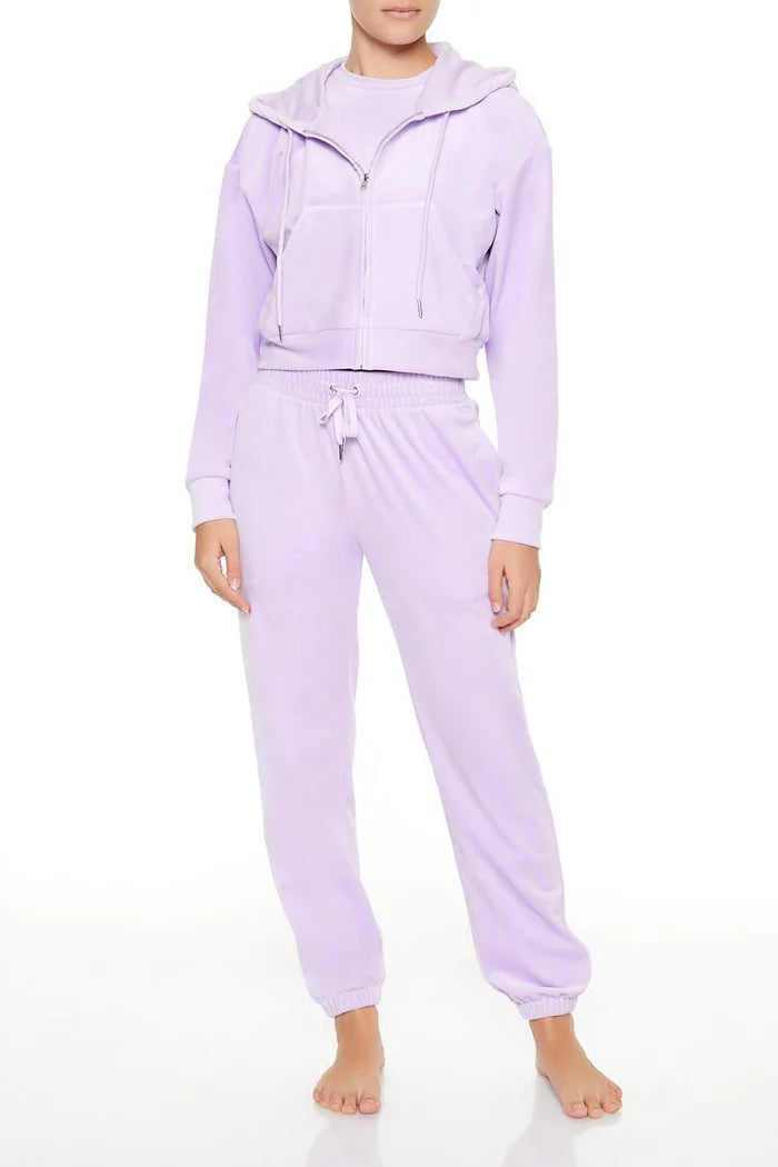 Velour Zip-Up Hoodie