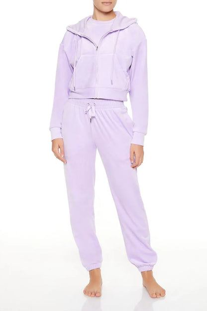 Velour Zip-Up Hoodie