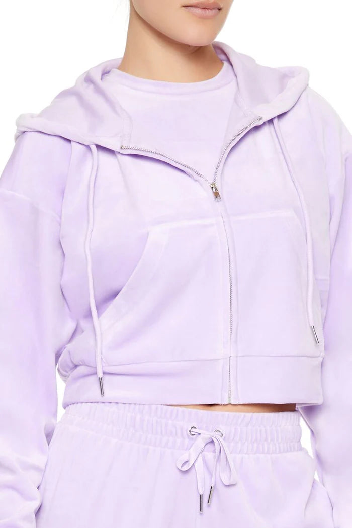 Velour Zip-Up Hoodie