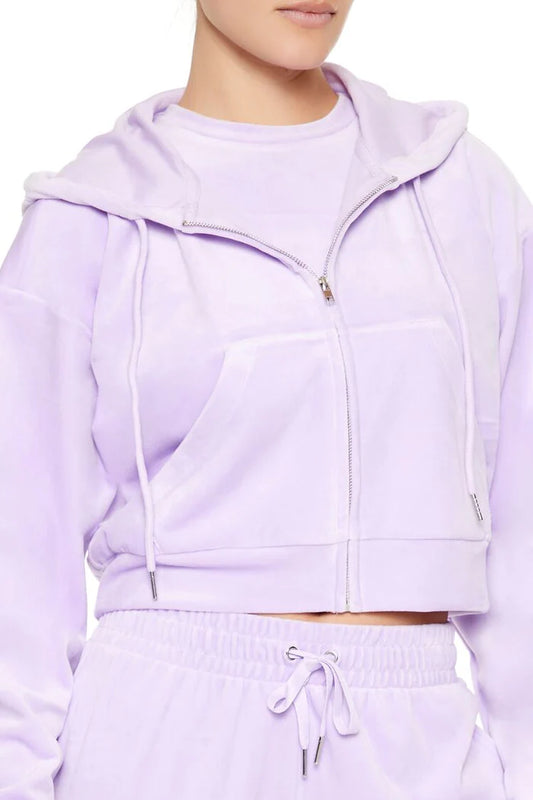Velour Zip-Up Hoodie