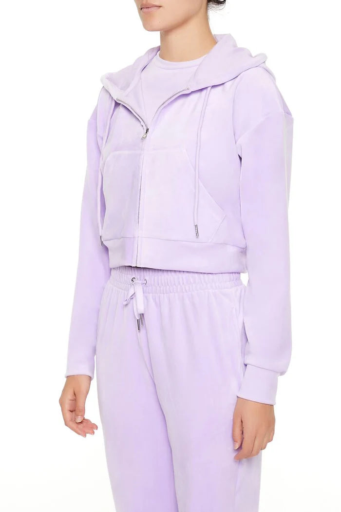 Velour Zip-Up Hoodie