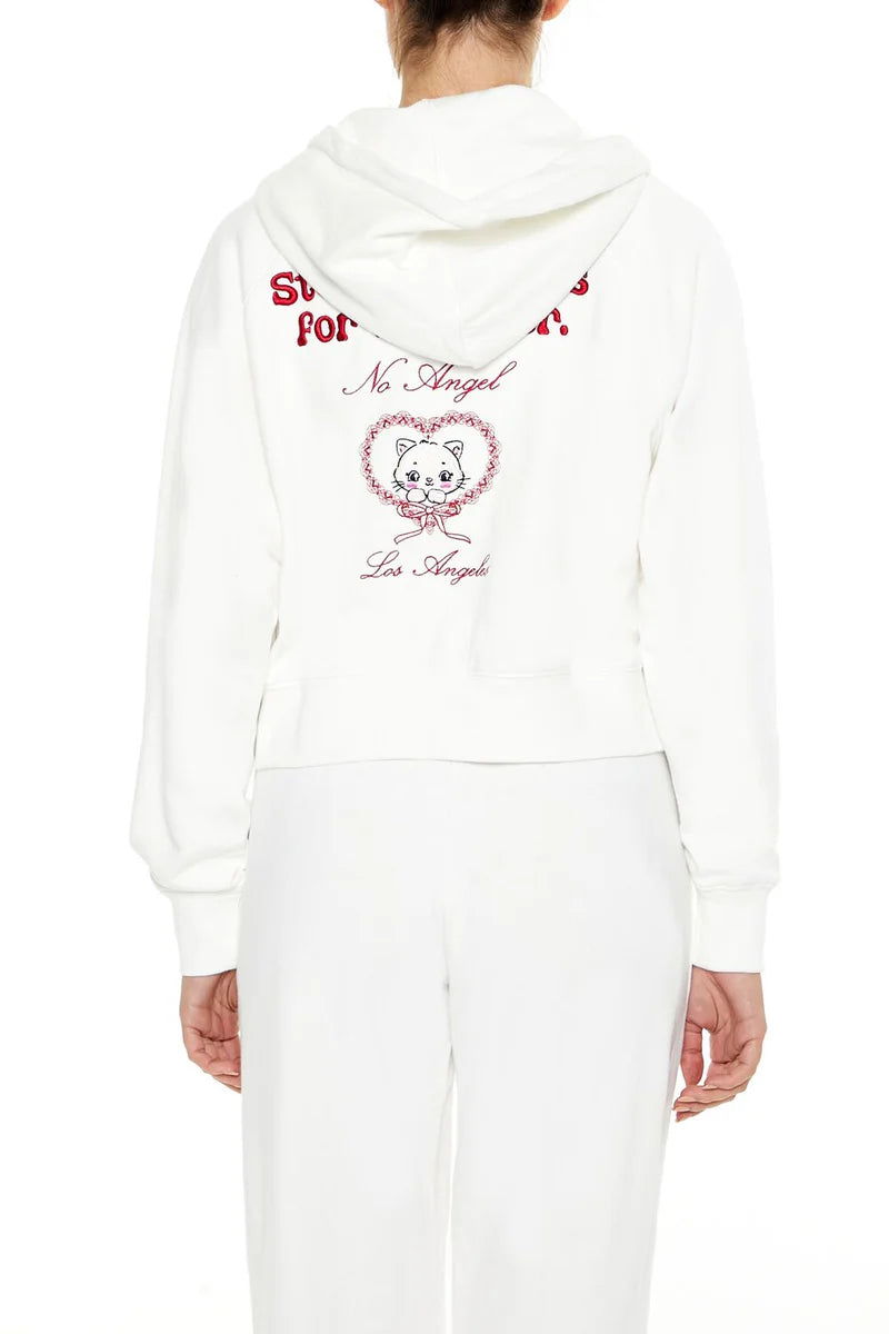 Stealin Hearts Patch Zip-Up Hoodie