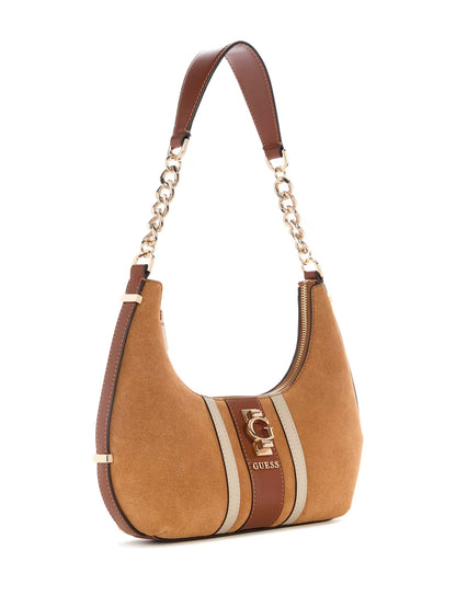 Erenia Suede Striped Shoulder Bag