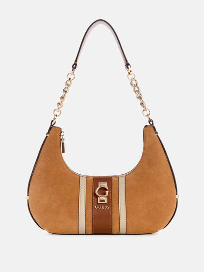 Erenia Suede Striped Shoulder Bag