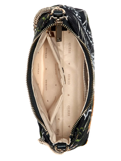 Zalina Velvet Sequin Floral Shoulder Bag