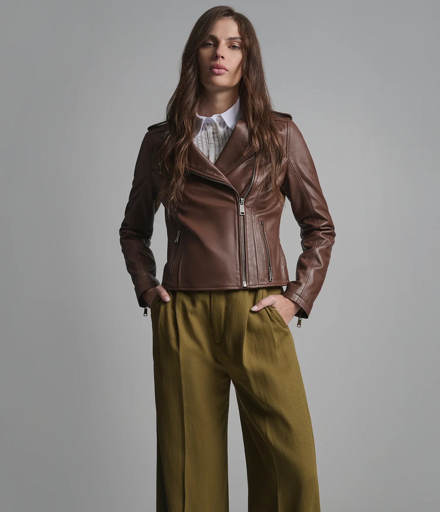 Madeline Asymmetrical Leather Jacket