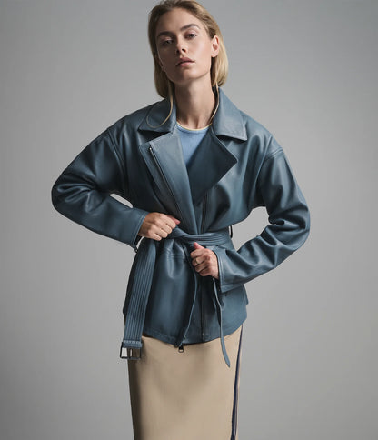 Monroe Belted Asymmetric Moto Jacket