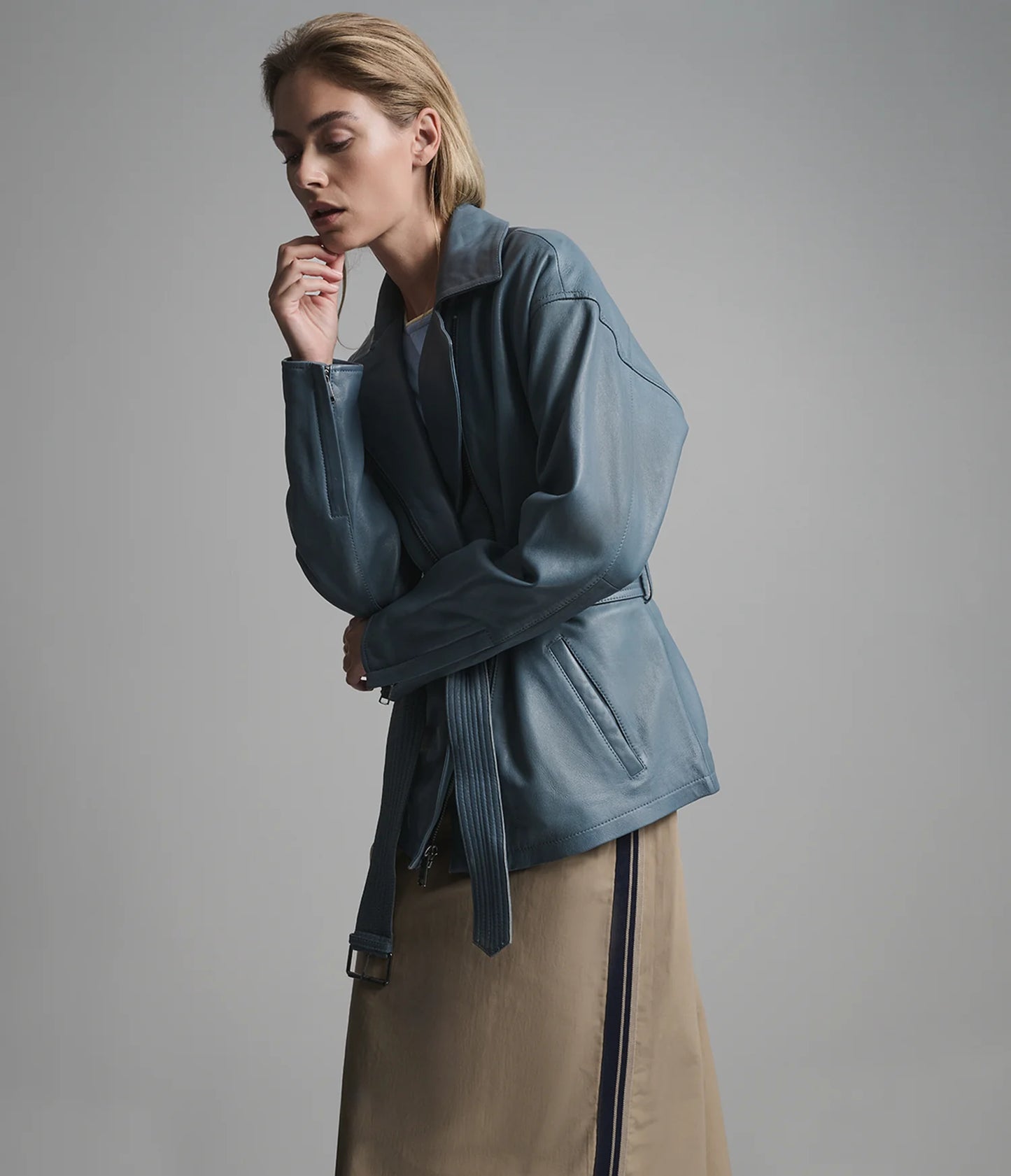 Monroe Belted Asymmetric Moto Jacket