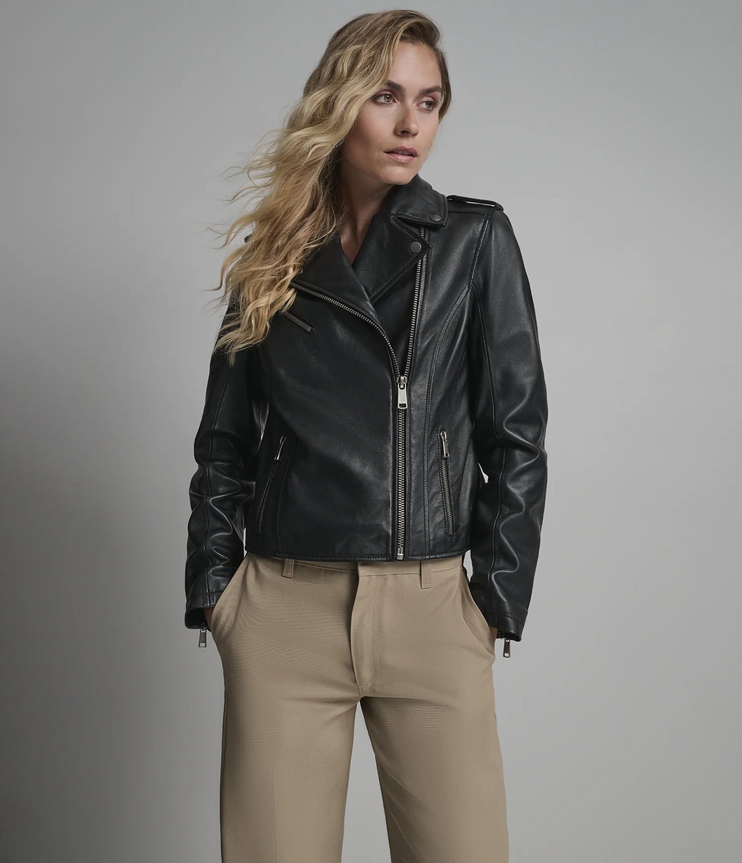 Madeline Asymmetrical Leather Jacket