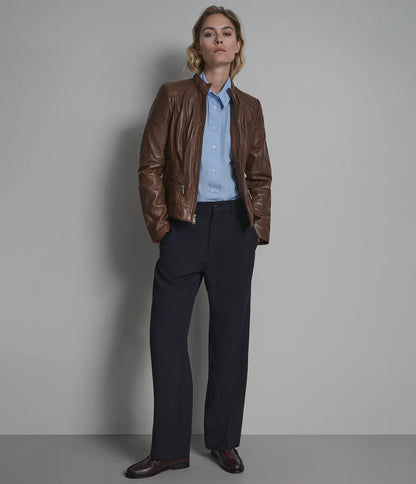 Caitlin Scuba Leather Jacket