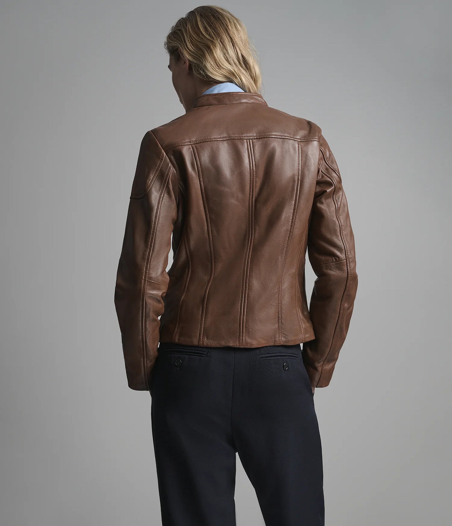 Caitlin Scuba Leather Jacket