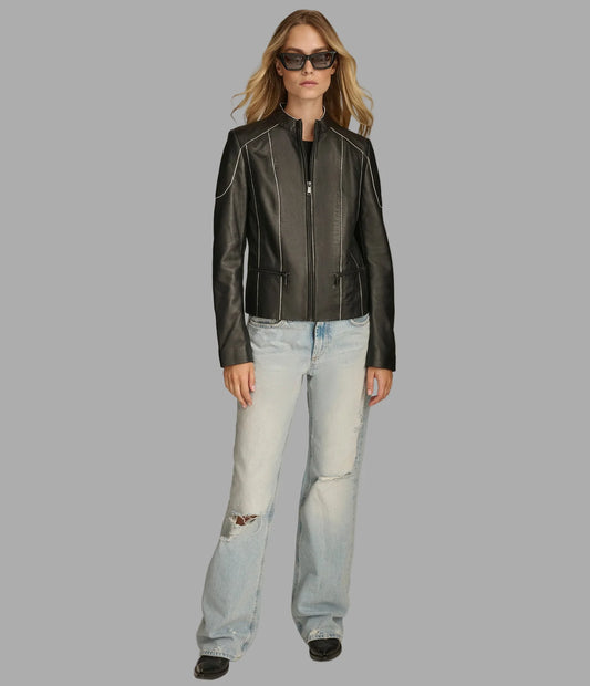 Sage Painted Edge Scuba Jacket